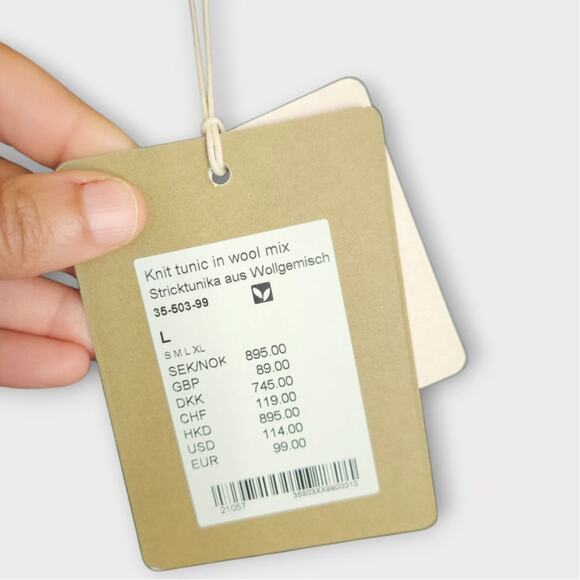 NEW Gudrun Sjödén Womens Black Wool Blend Knit Tunic Dress L Scandi Minimal - Picture 4 of 8